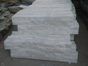 witte kwartsiet natuurlijke gekweekte stenen muur