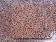 Tianshan Red Granite Garden Cube Cobble Stone