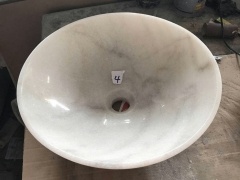 Guangxi White Marble Round Sink Standard Dimensions
