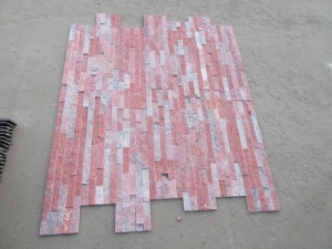 Roze kwartsiet cultuursteen gestapeld Feature Wall Vaneer