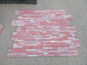 Roze kwartsiet cultuursteen gestapeld Feature Wall Vaneer